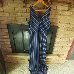 Modcloth Doe and Rae Long Striped blue dress